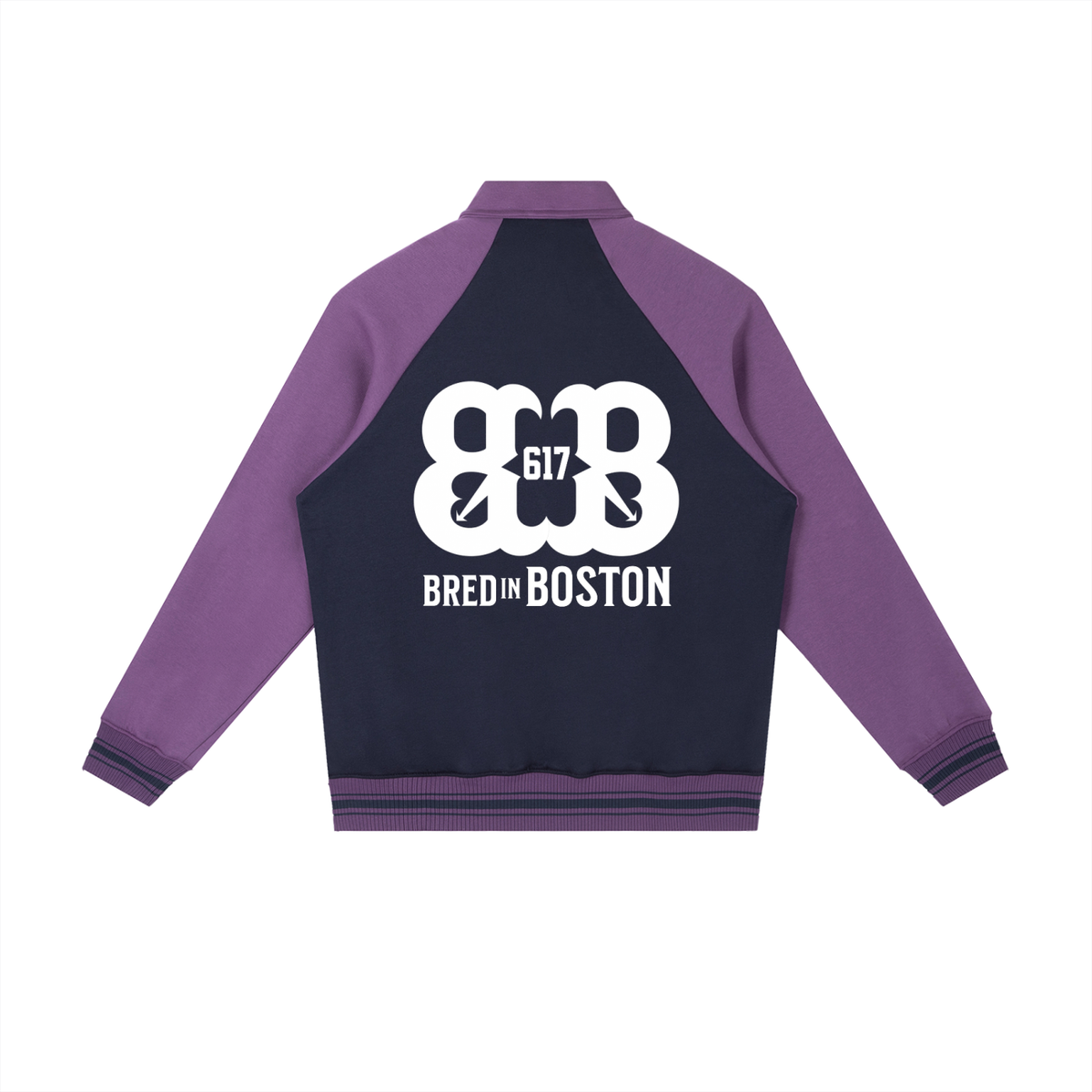Contrast Raglan Sleeve Baseball Jacket