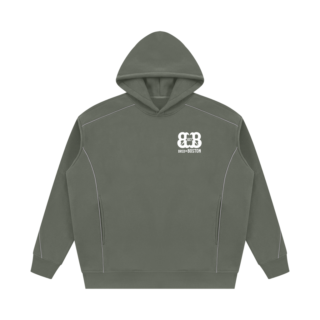 Unisex Oversized Piping Fleece Hoodie