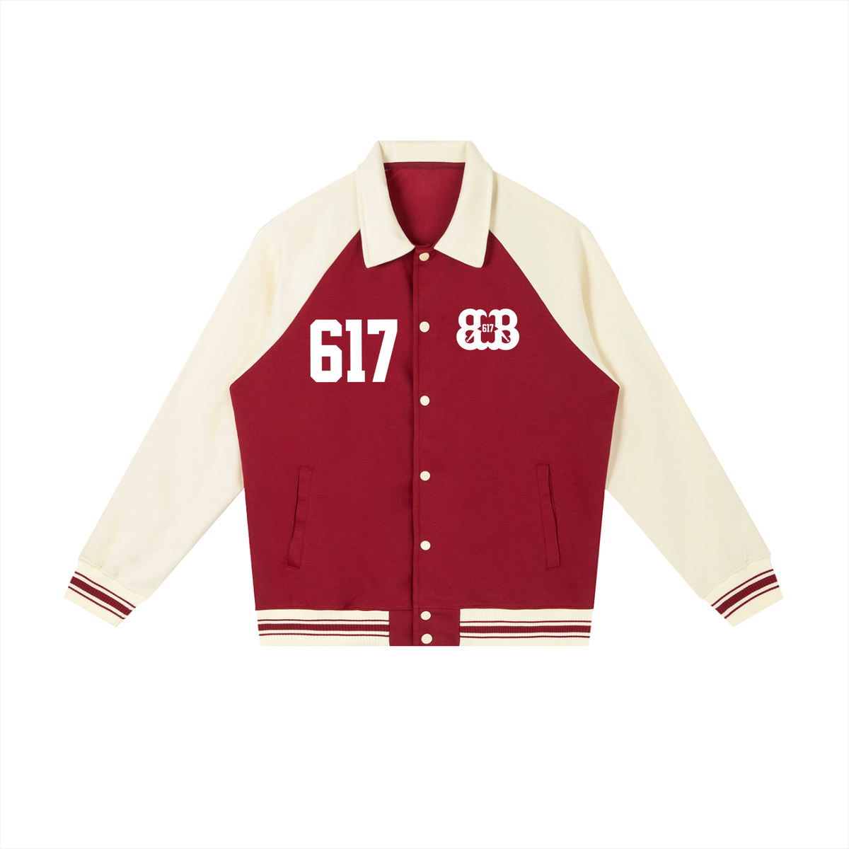 Contrast Raglan Sleeve Baseball Jacket