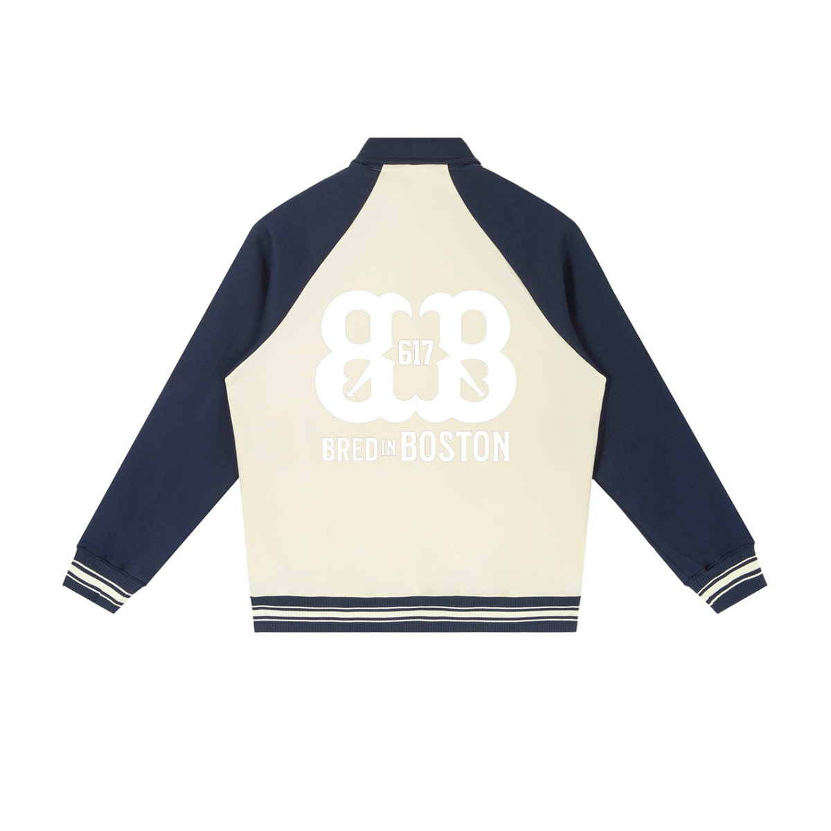 Contrast Raglan Sleeve Baseball Jacket