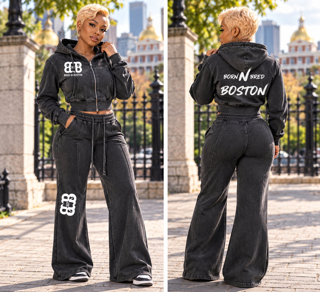 Vintage Washed Cropped Fleece Hoodie