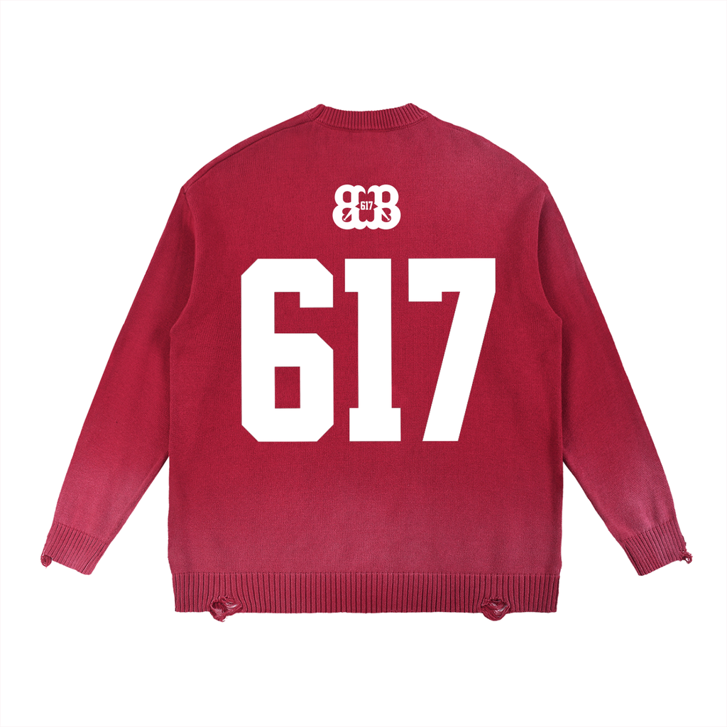 Sun Fade Distressed Ripped Crewneck sweater