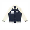 Contrast Raglan Sleeve Baseball Jacket