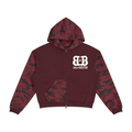 Unisex Colorblock Camo Full Zip Boxy Hoodie