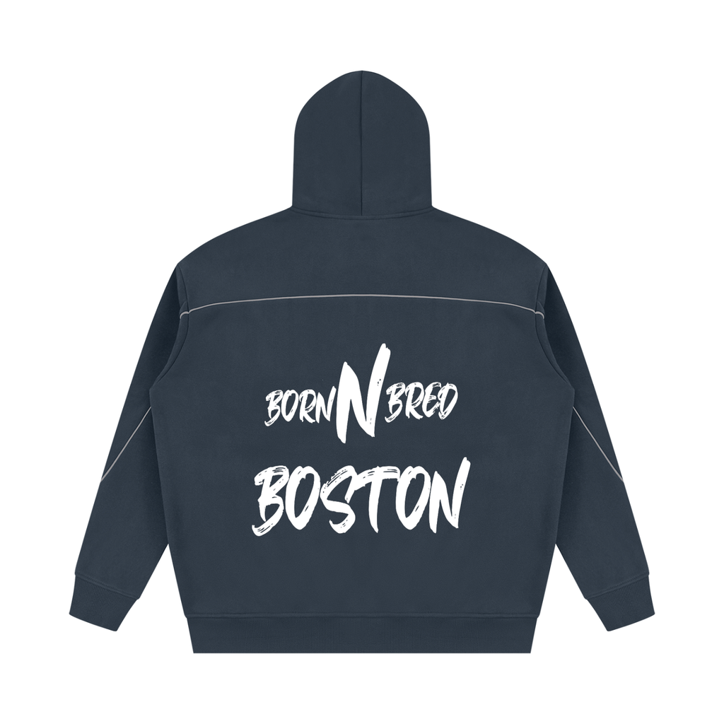 Unisex Oversized Piping Fleece Hoodie