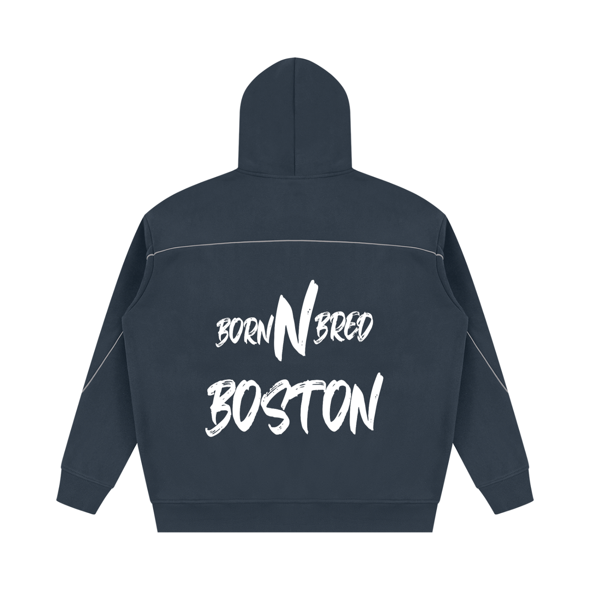 Unisex Oversized Piping Fleece Hoodie