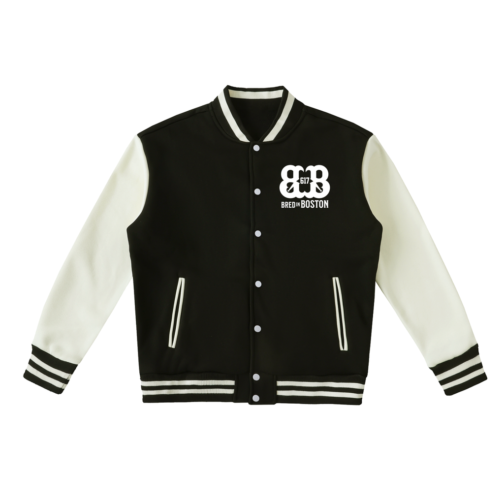 Two-Tone Fleeced Varsity Jacket