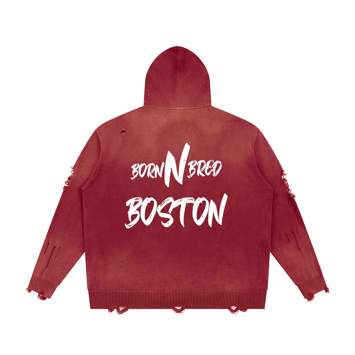 Unisex Distressed Full Zip Sweater