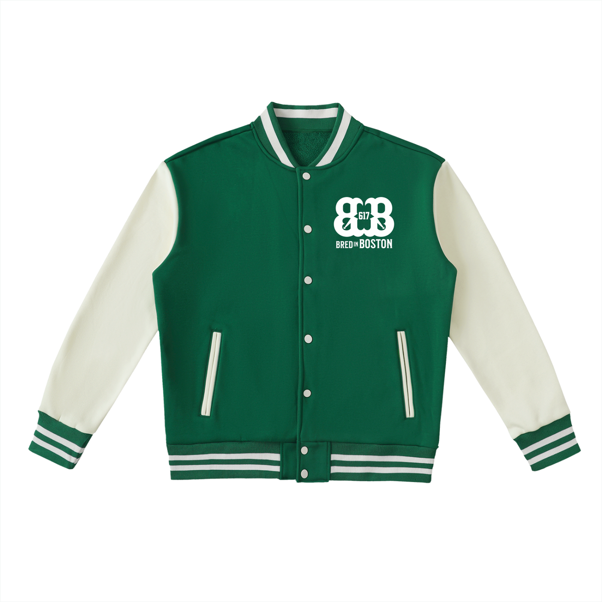 Two-Tone Fleeced Varsity Jacket