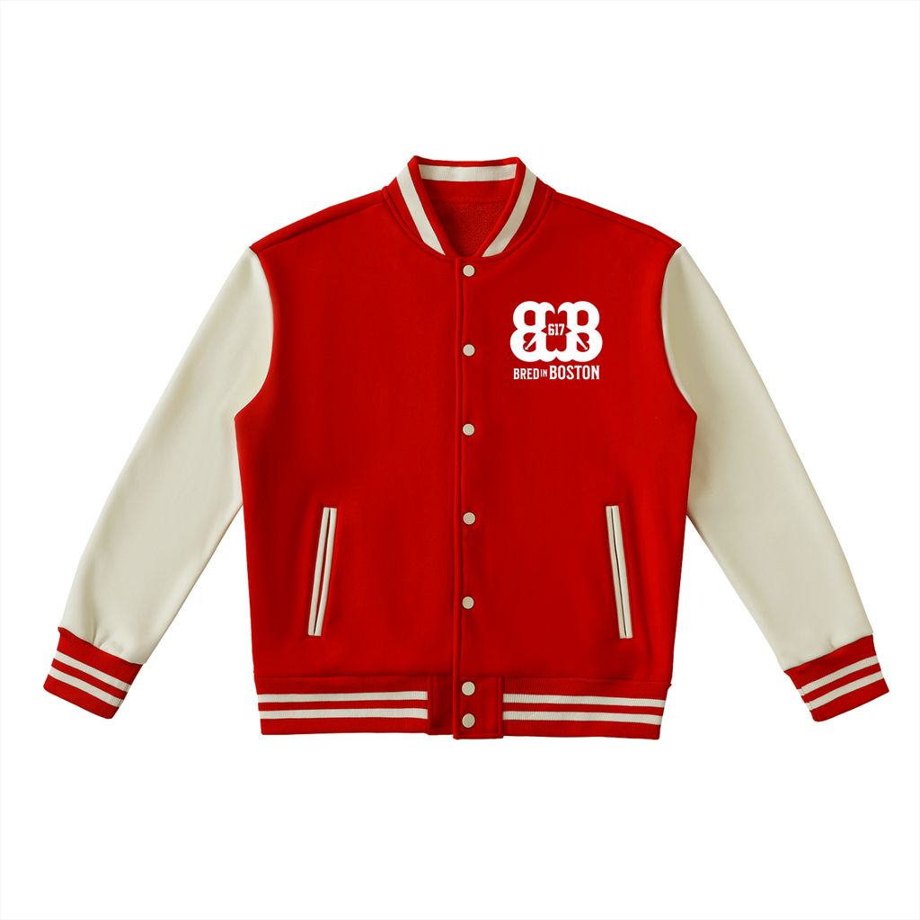 Two-Tone Fleeced Varsity Jacket