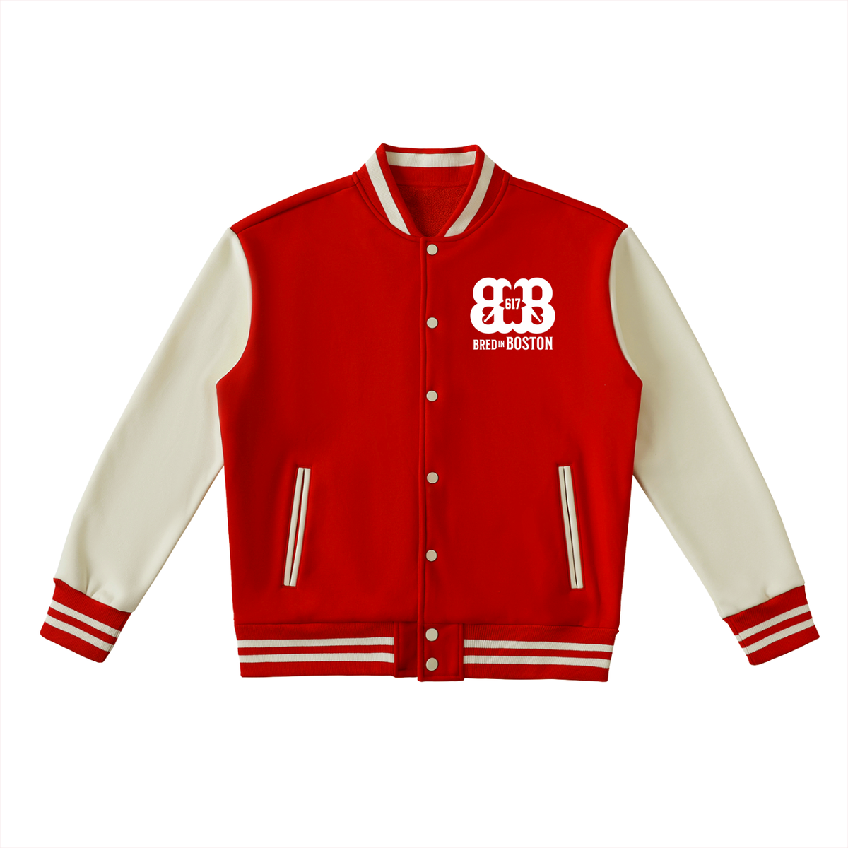 Two-Tone Fleeced Varsity Jacket