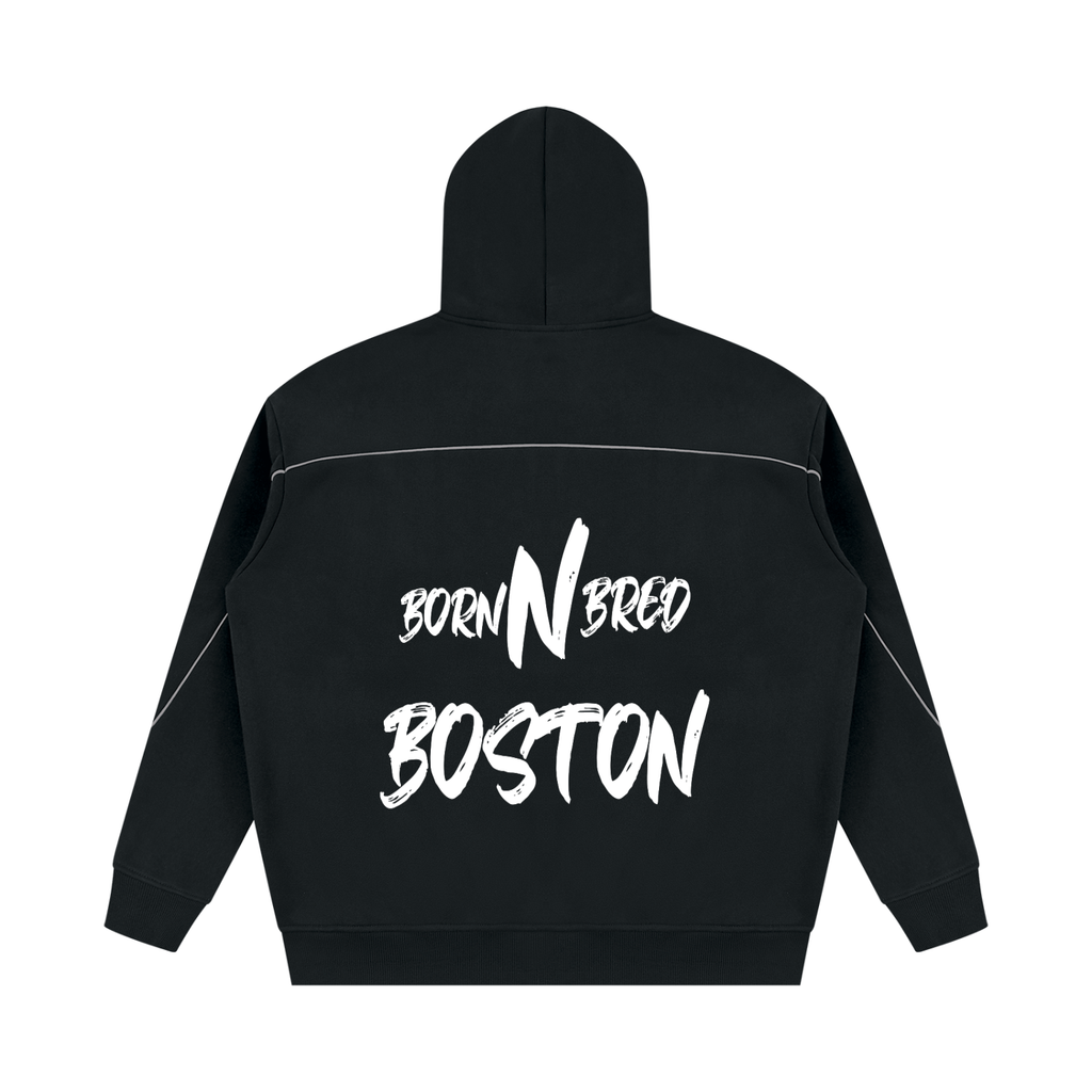 Unisex Oversized Piping Fleece Hoodie