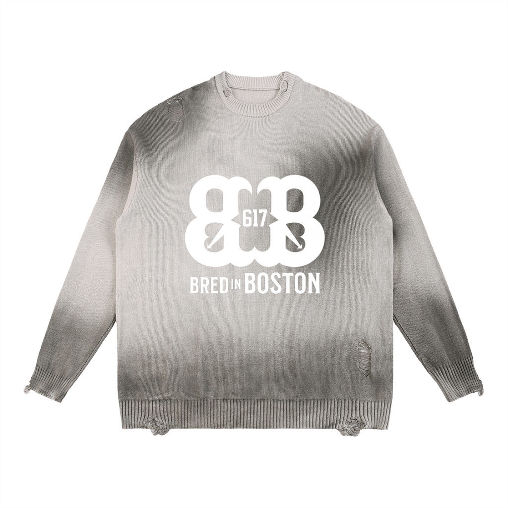 Sun Fade Distressed Ripped Crewneck sweater