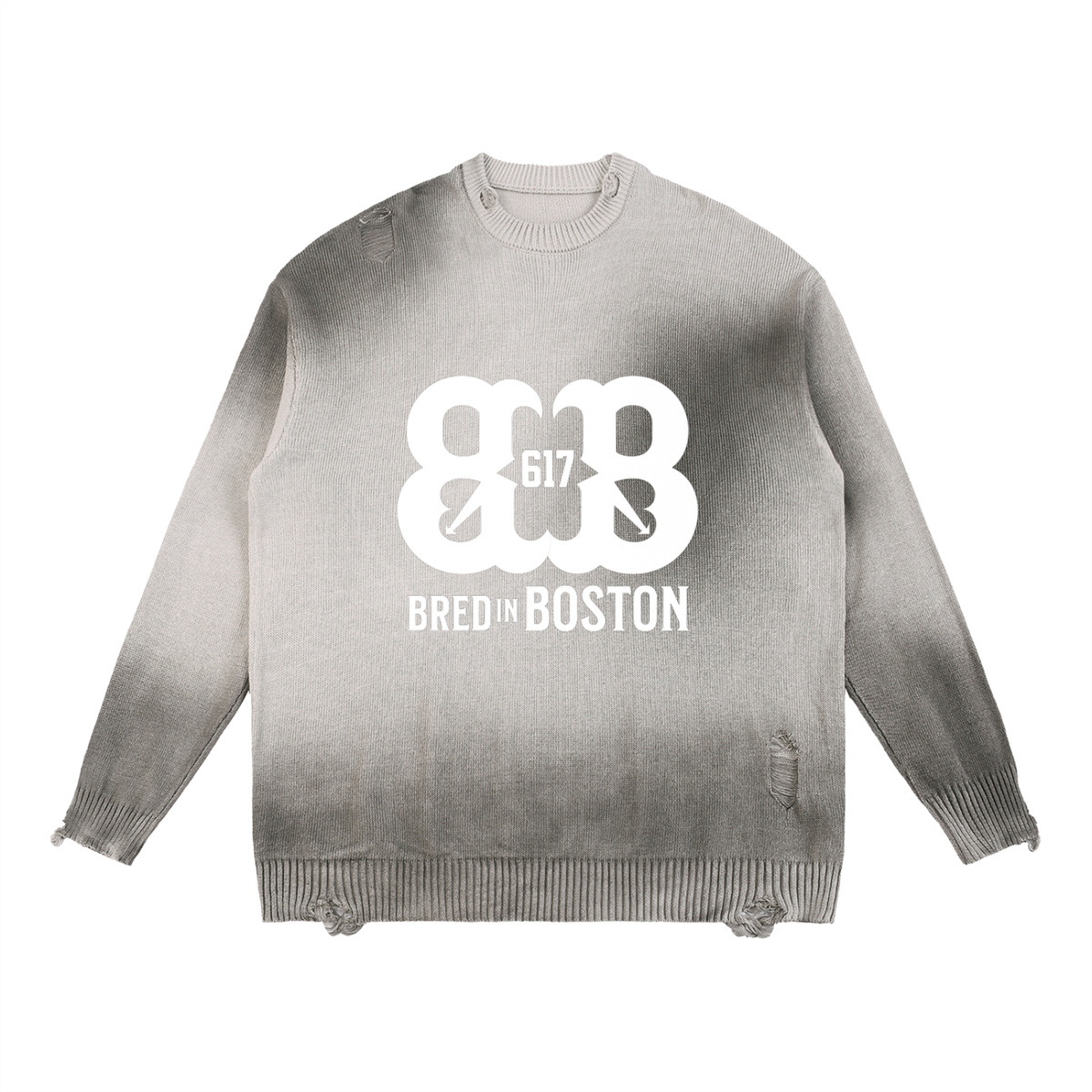 Sun Fade Distressed Ripped Crewneck sweater