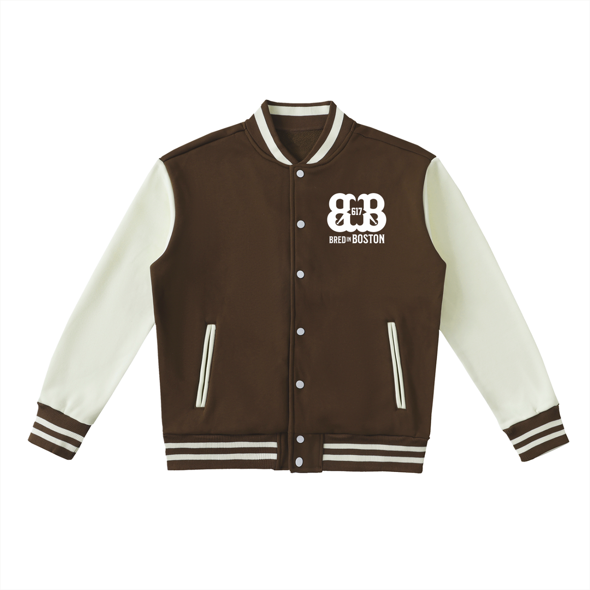 Two-Tone Fleeced Varsity Jacket