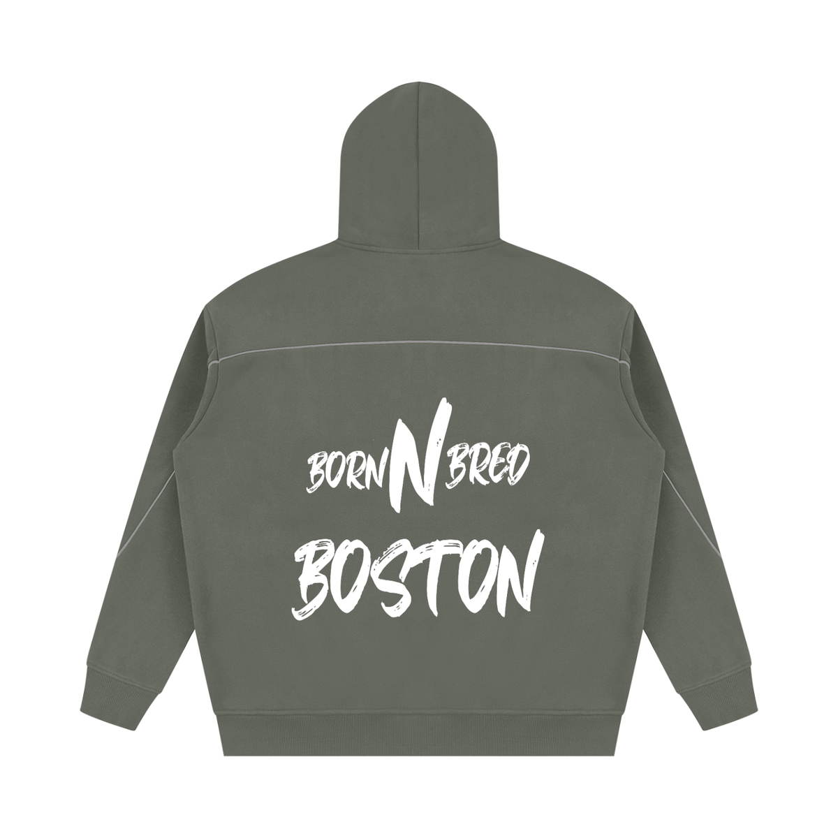 Unisex Oversized Piping Fleece Hoodie