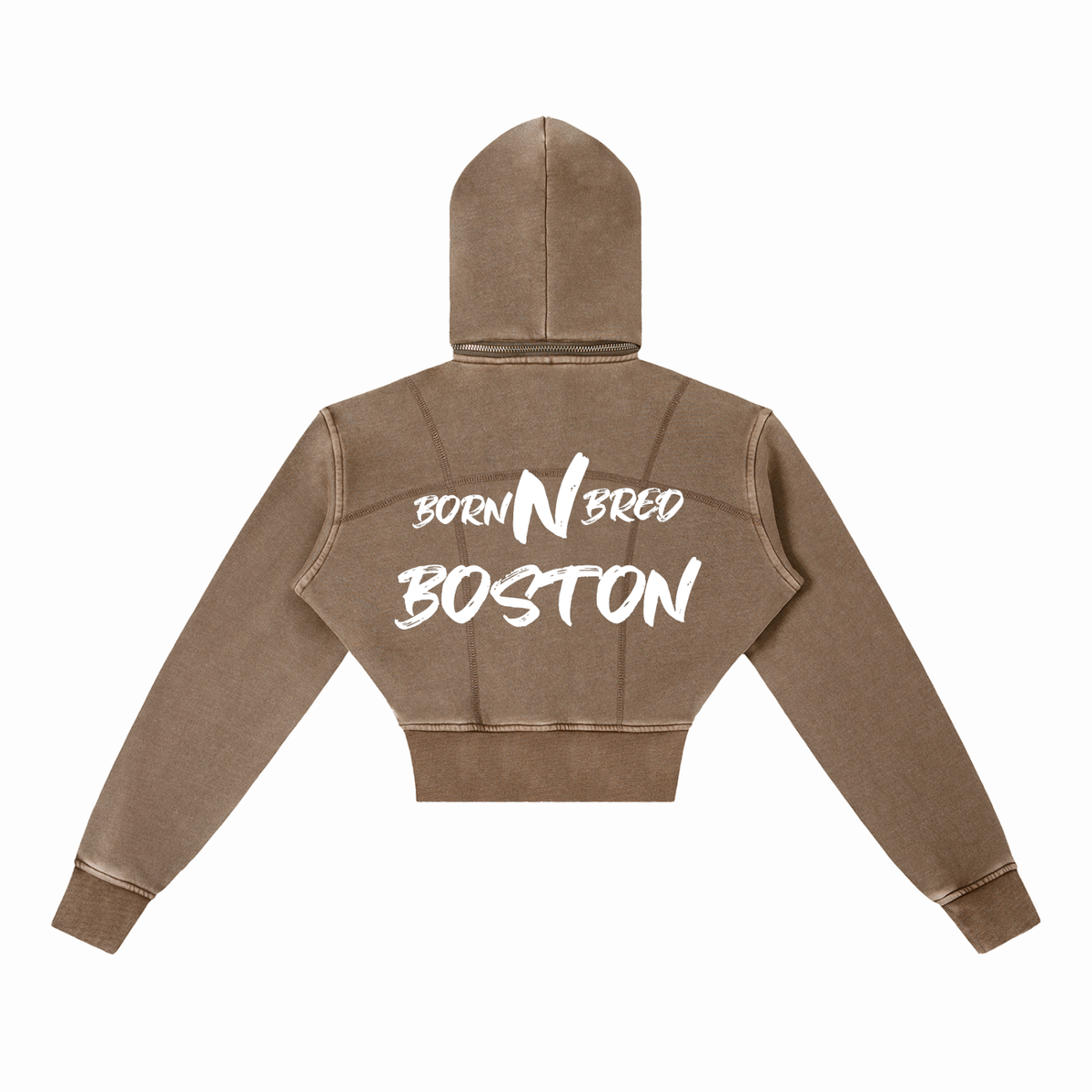Vintage Washed Cropped Fleece Hoodie