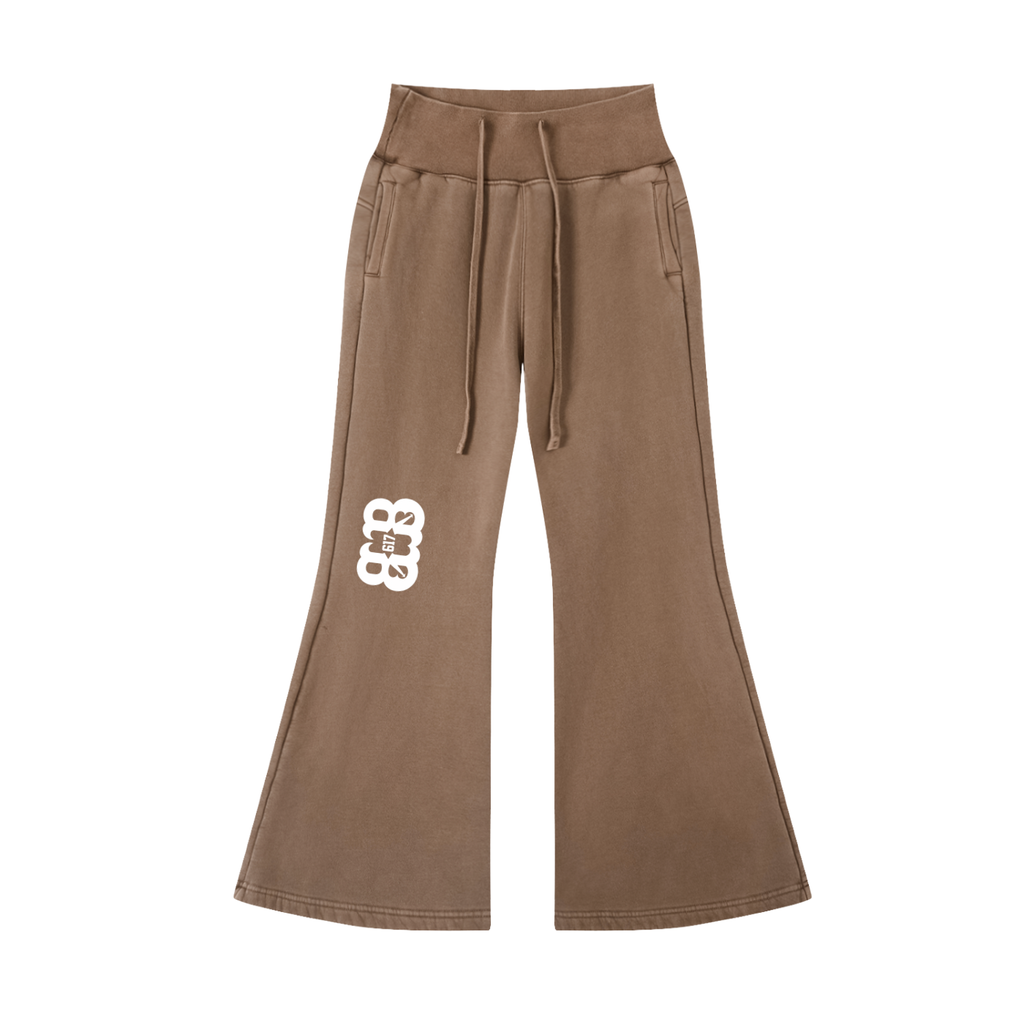 Vintage Washed Flared Fleece Pants