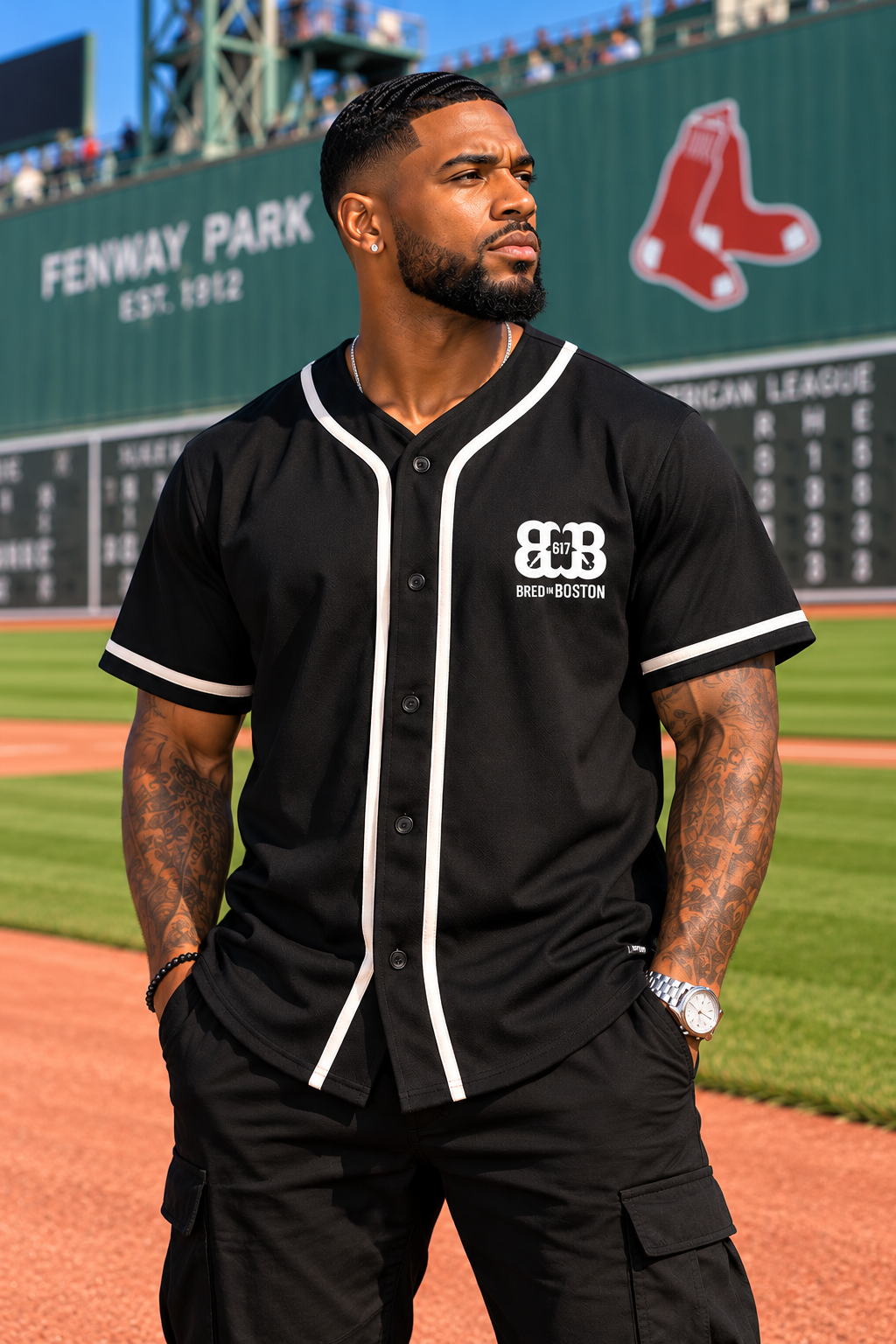 Contrast Piped Button-Up Jersey