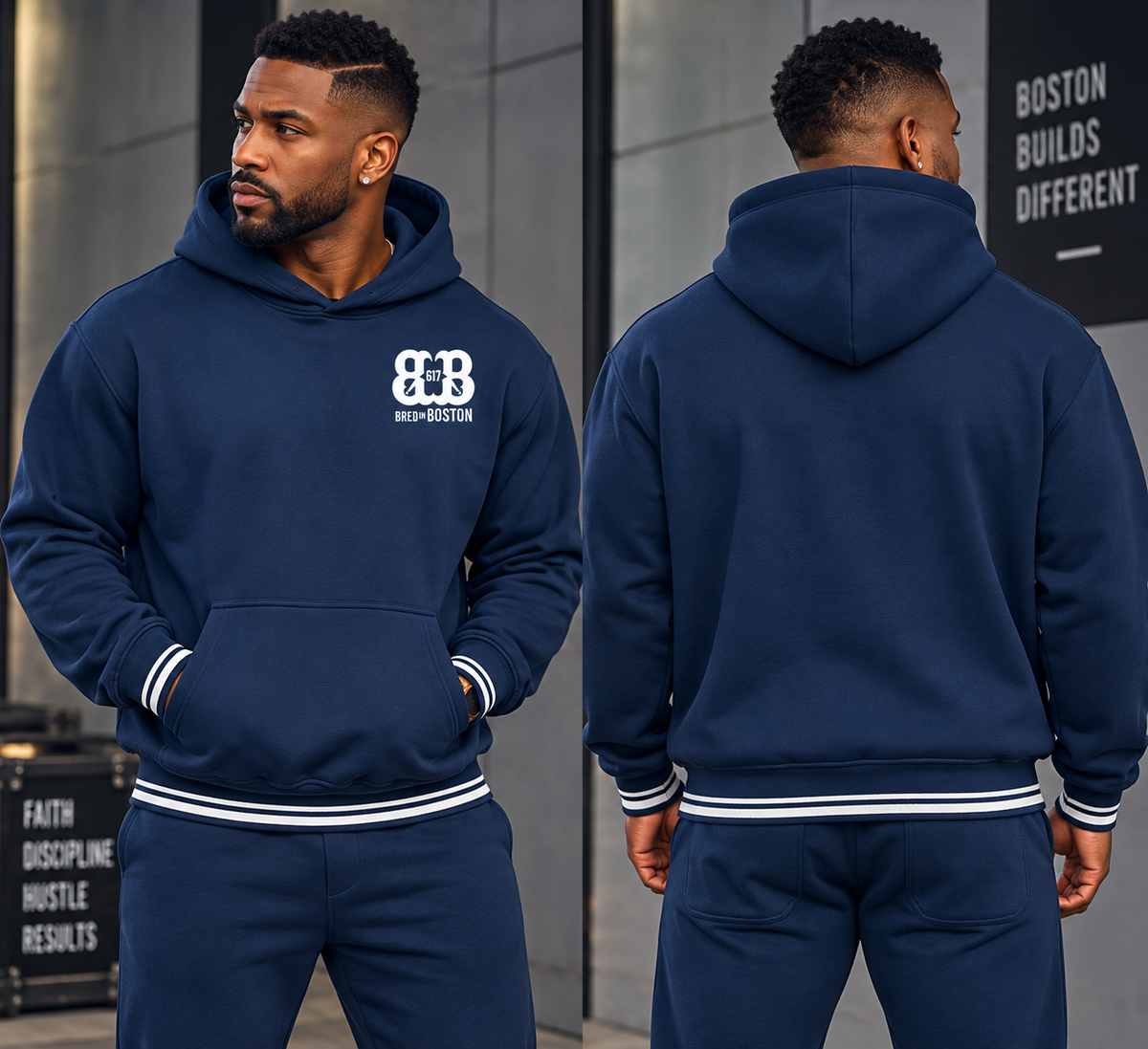 Unisex Oversized Color Block Fleece Hoodie