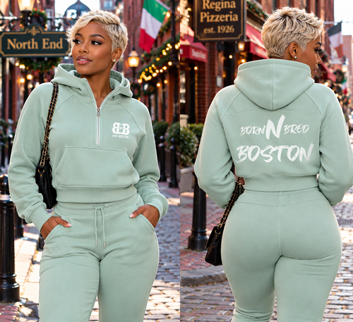 Cropped Half-Zip Hoodie