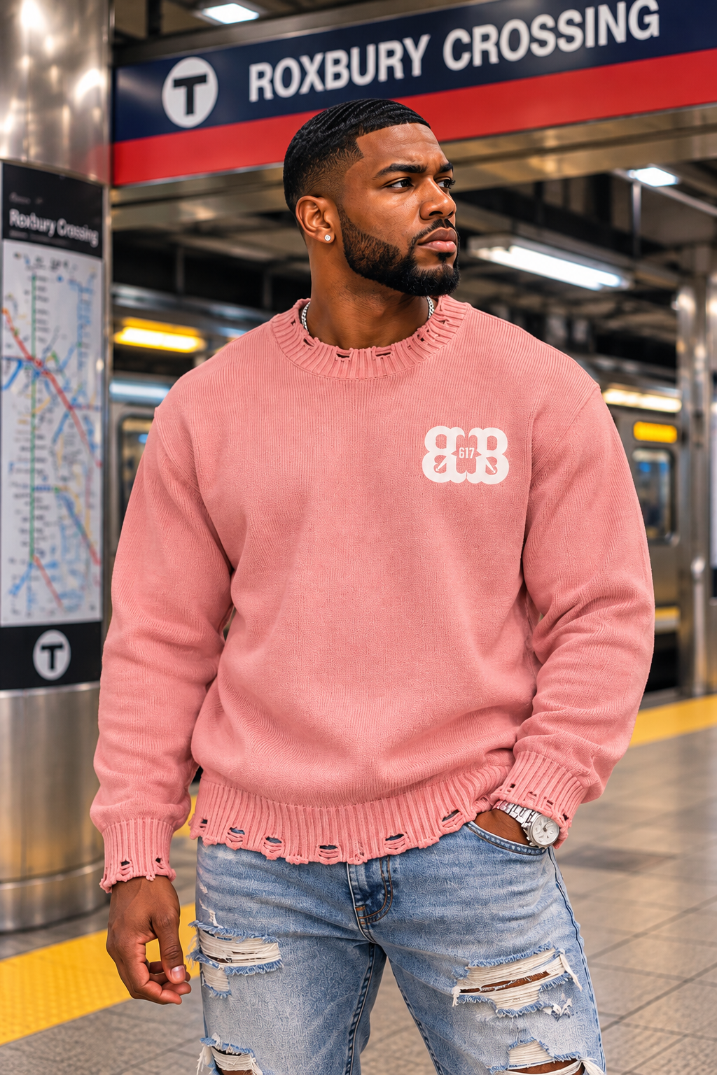Vintage Washed Hand-Frayed Sweater