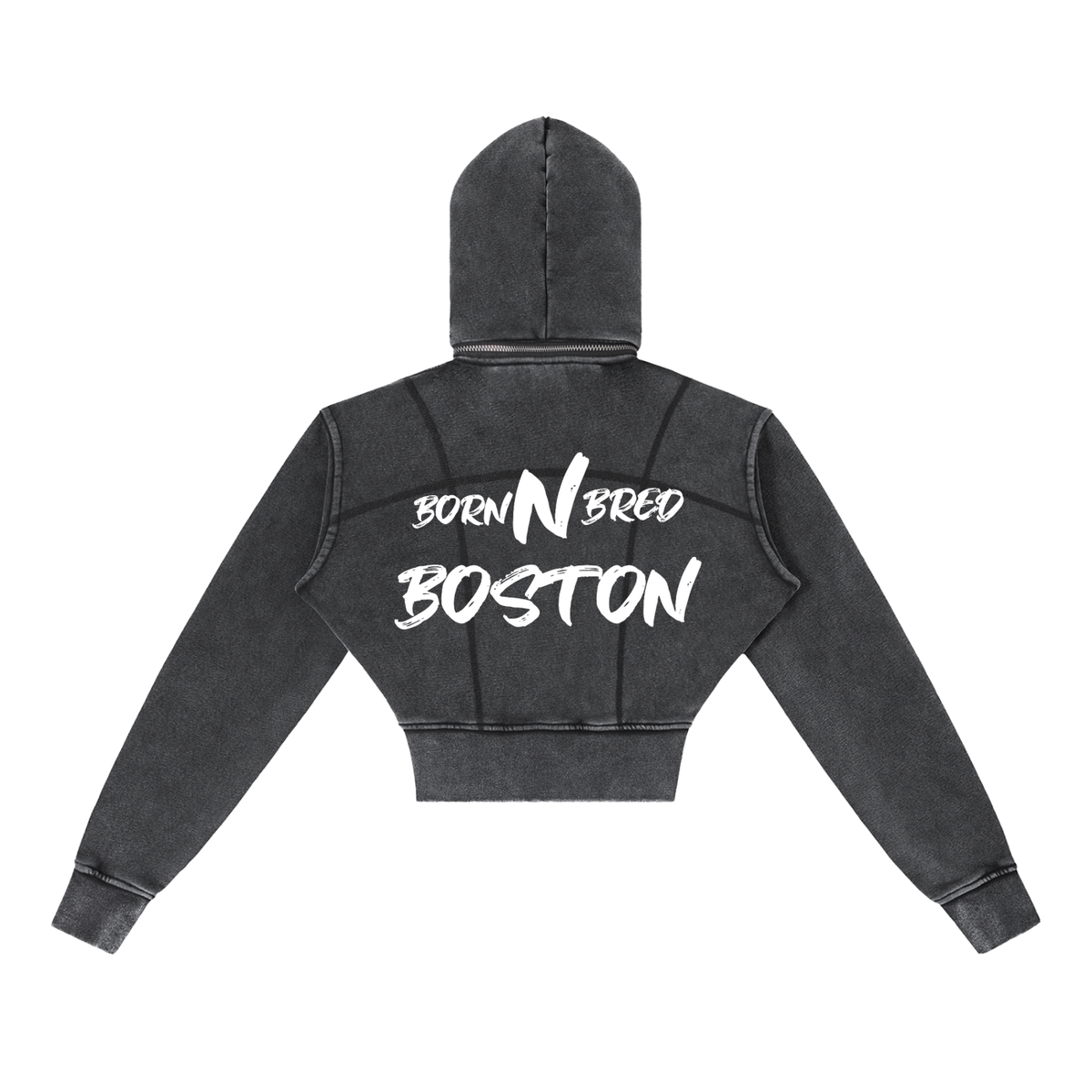 Vintage Washed Cropped Fleece Hoodie