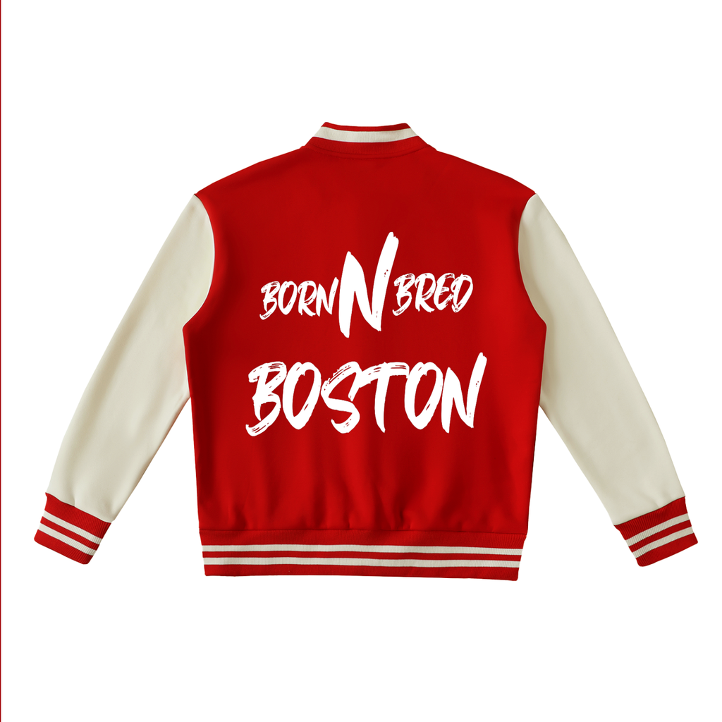 Two-Tone Fleeced Varsity Jacket