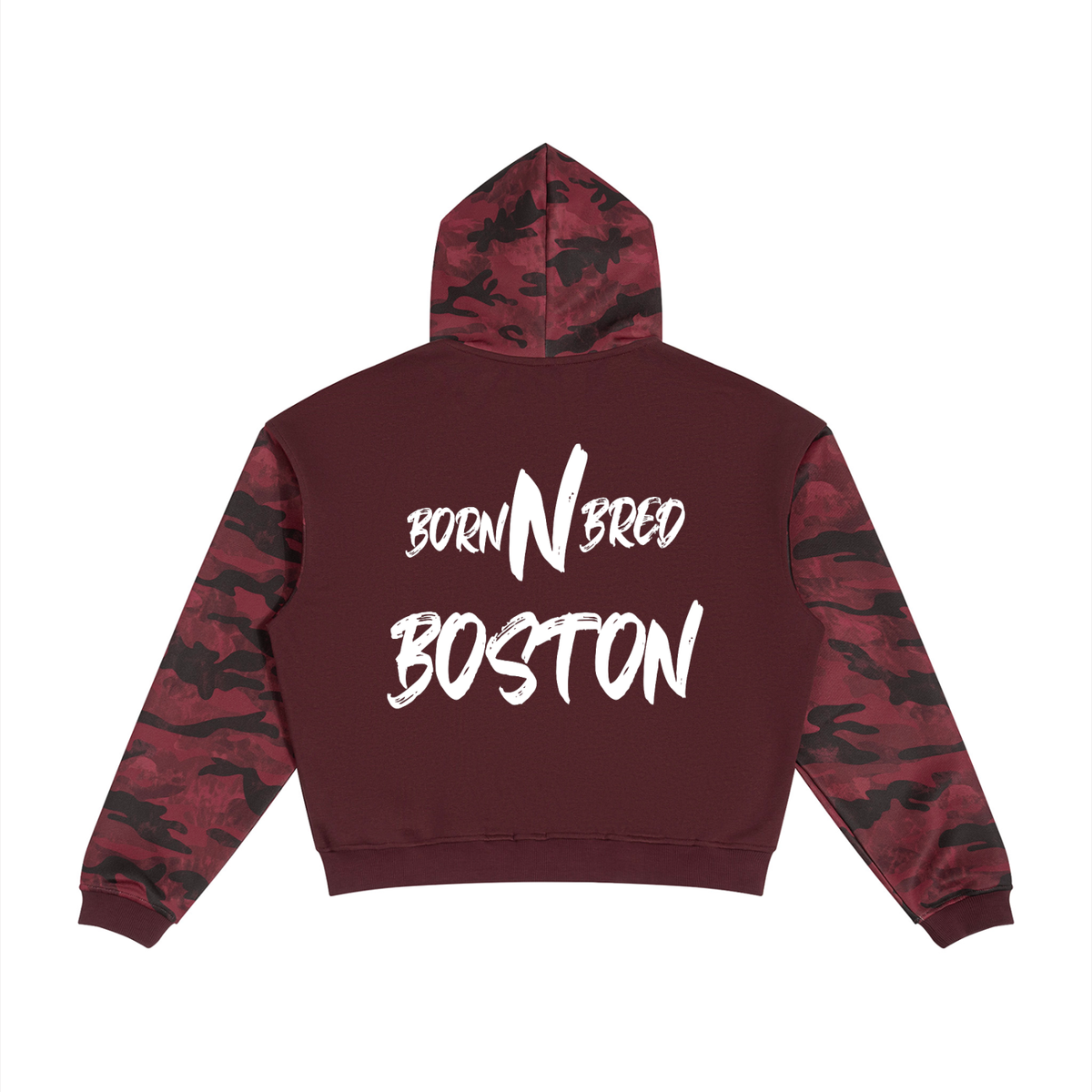 Unisex Colorblock Camo Full Zip Boxy Hoodie