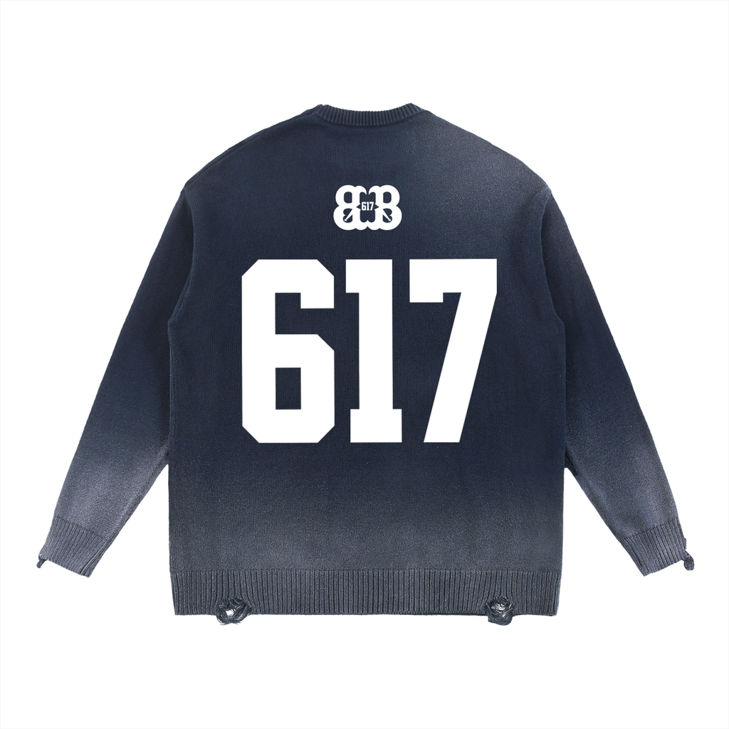 Sun Fade Distressed Ripped Crewneck sweater