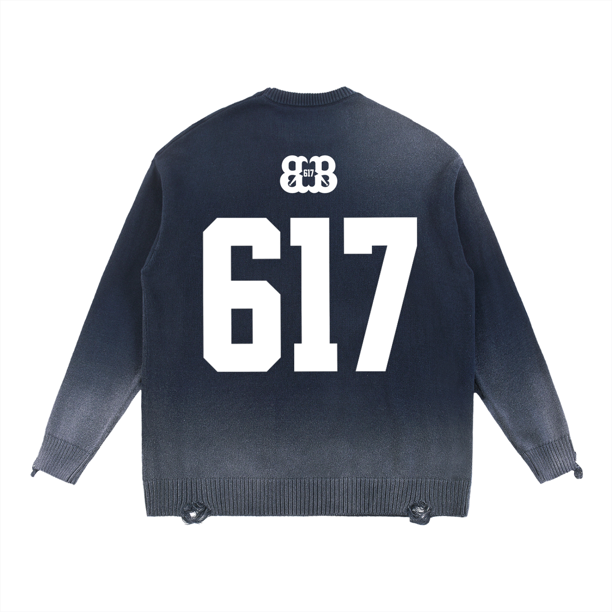 Sun Fade Distressed Ripped Crewneck sweater