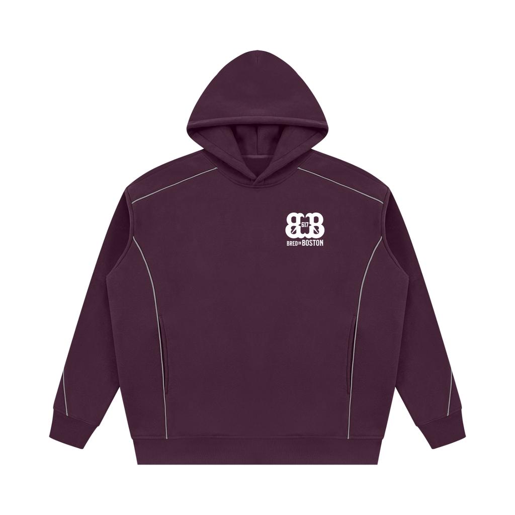 Unisex Oversized Piping Fleece Hoodie