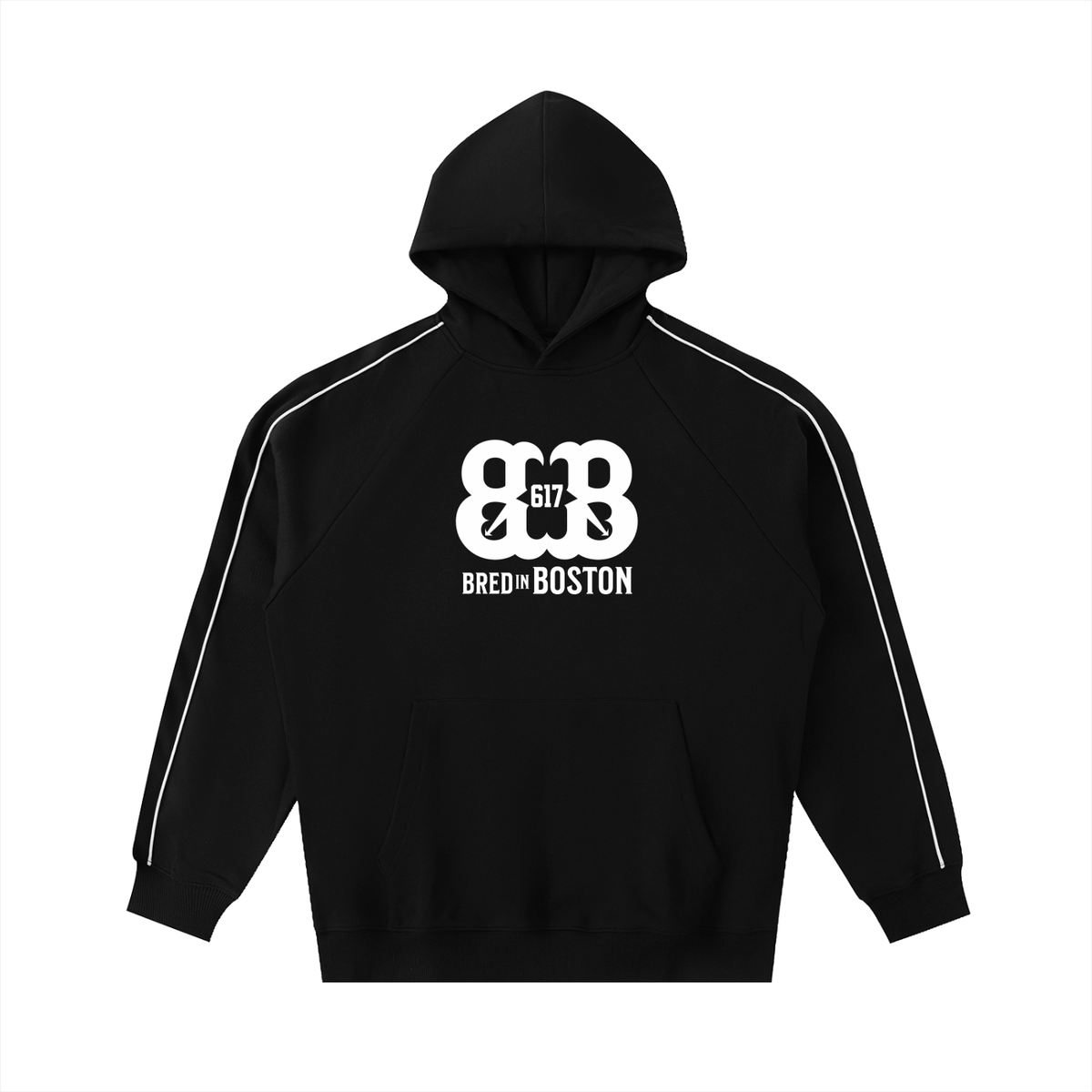 Contrast Piping Raglan Hoodie