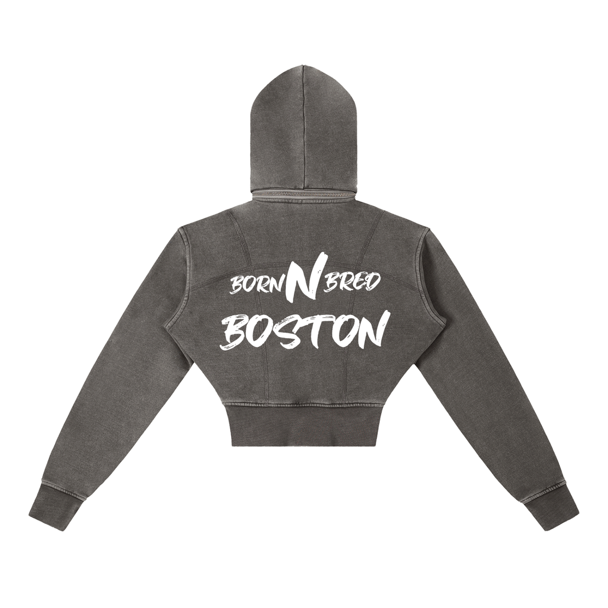 Vintage Washed Cropped Fleece Hoodie