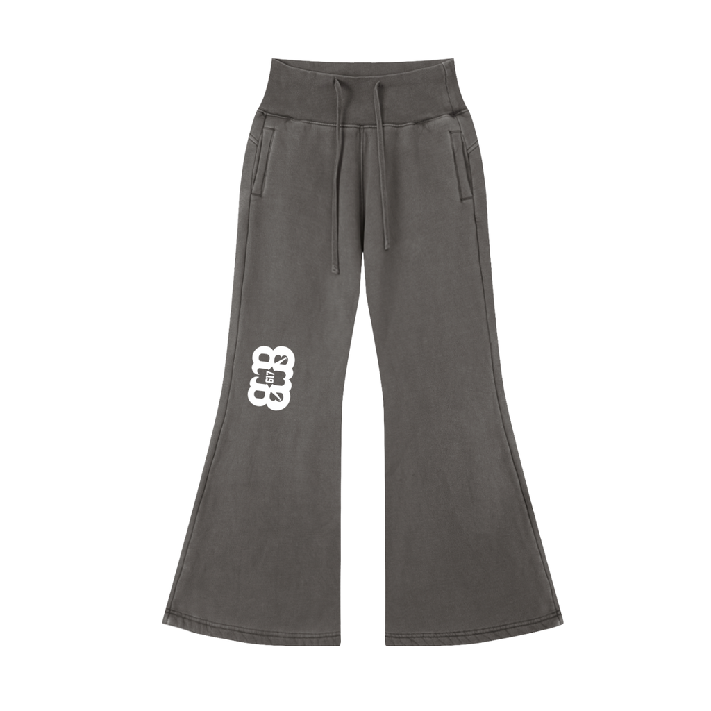 Vintage Washed Flared Fleece Pants