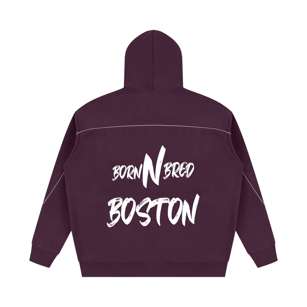 Unisex Oversized Piping Fleece Hoodie