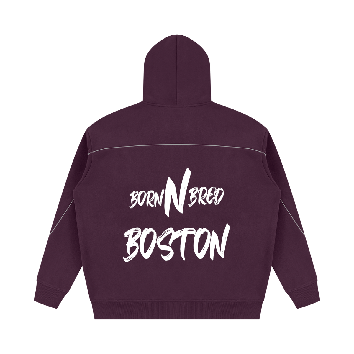 Unisex Oversized Piping Fleece Hoodie
