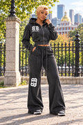 Front-view vintage washed fleece set