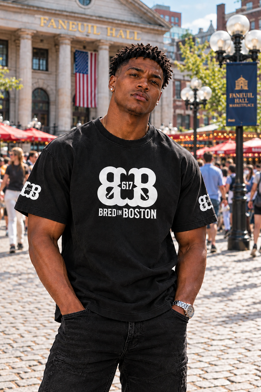 Updated black shirt front-view image